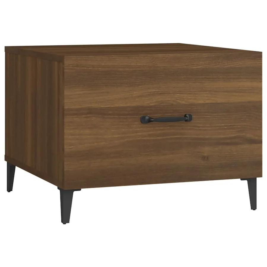 Tables basses avec pieds en métal 2 pcs Chêne marron 50x50x40cm - 6