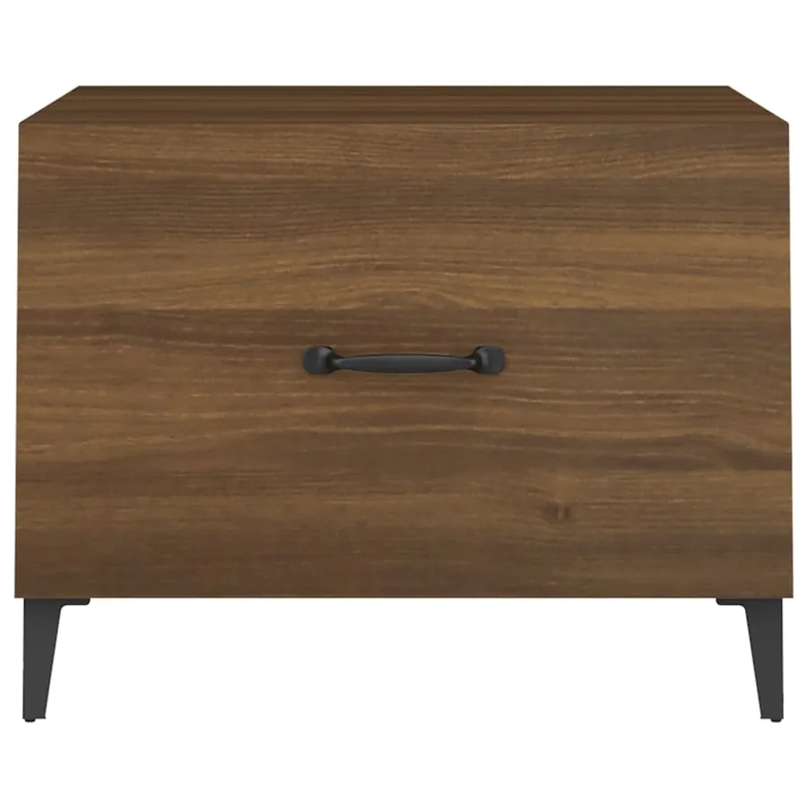 Tables basses avec pieds en métal 2 pcs Chêne marron 50x50x40cm - 7
