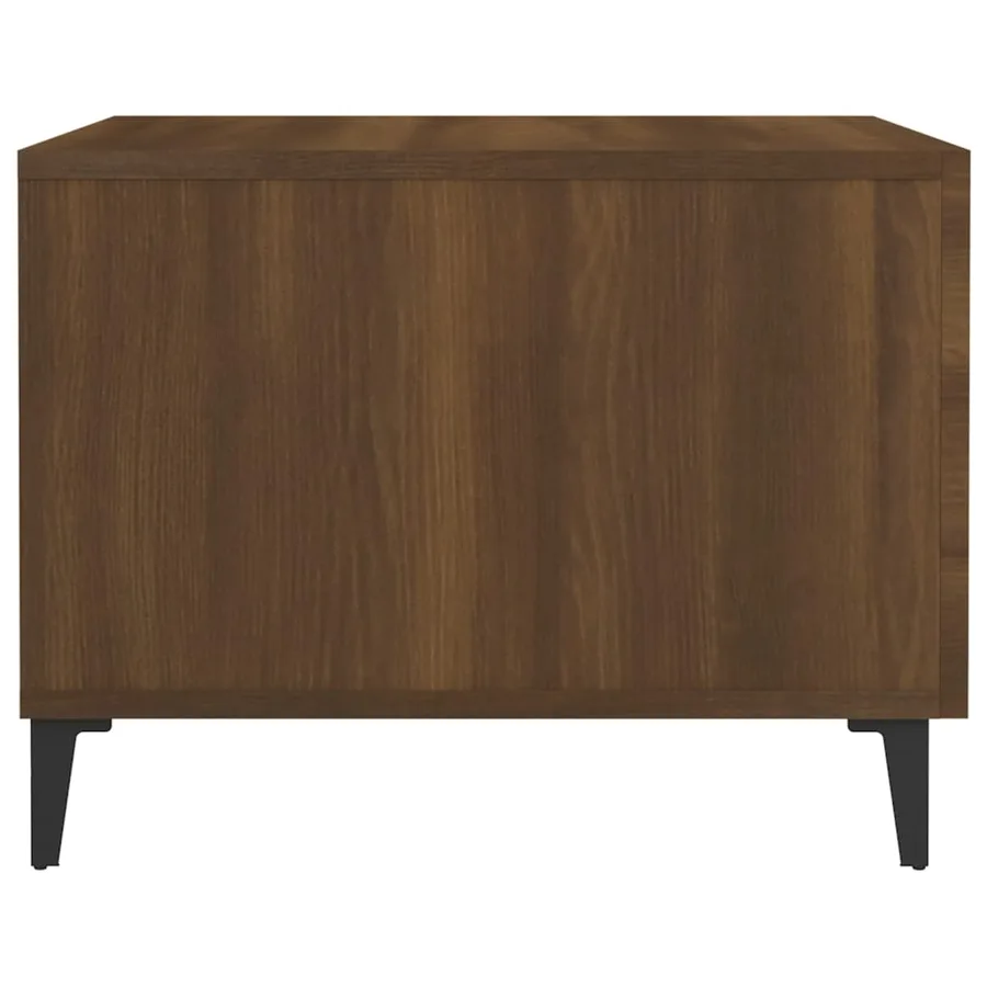 Tables basses avec pieds en métal 2 pcs Chêne marron 50x50x40cm - 8