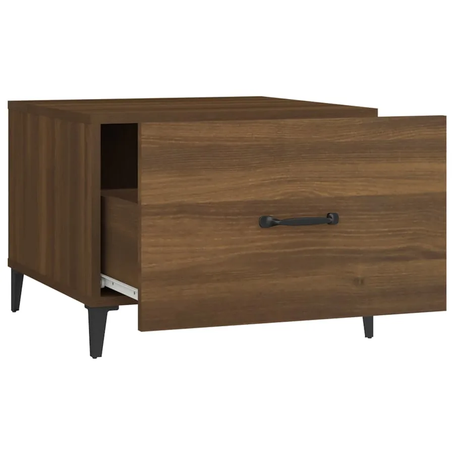 Tables basses avec pieds en métal 2 pcs Chêne marron 50x50x40cm - 9
