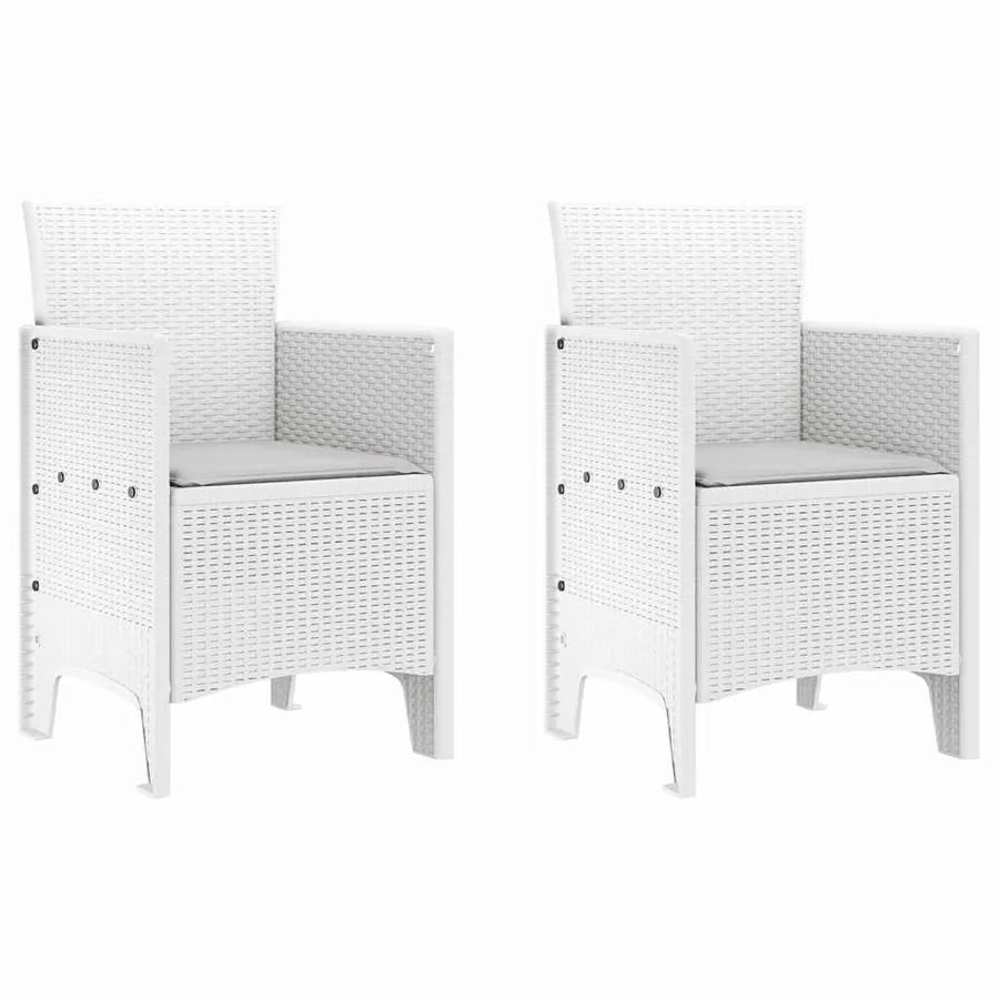 Chaise de jardin 2 pcs Blanc 53 x 49 x 85 cm Polypropylène - 2