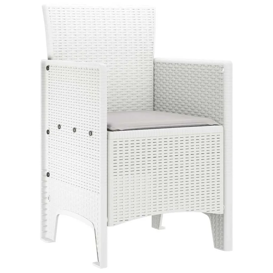 Chaise de jardin 2 pcs Blanc 53 x 49 x 85 cm Polypropylène - 4