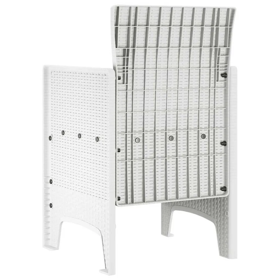 Chaise de jardin 2 pcs Blanc 53 x 49 x 85 cm Polypropylène - 5