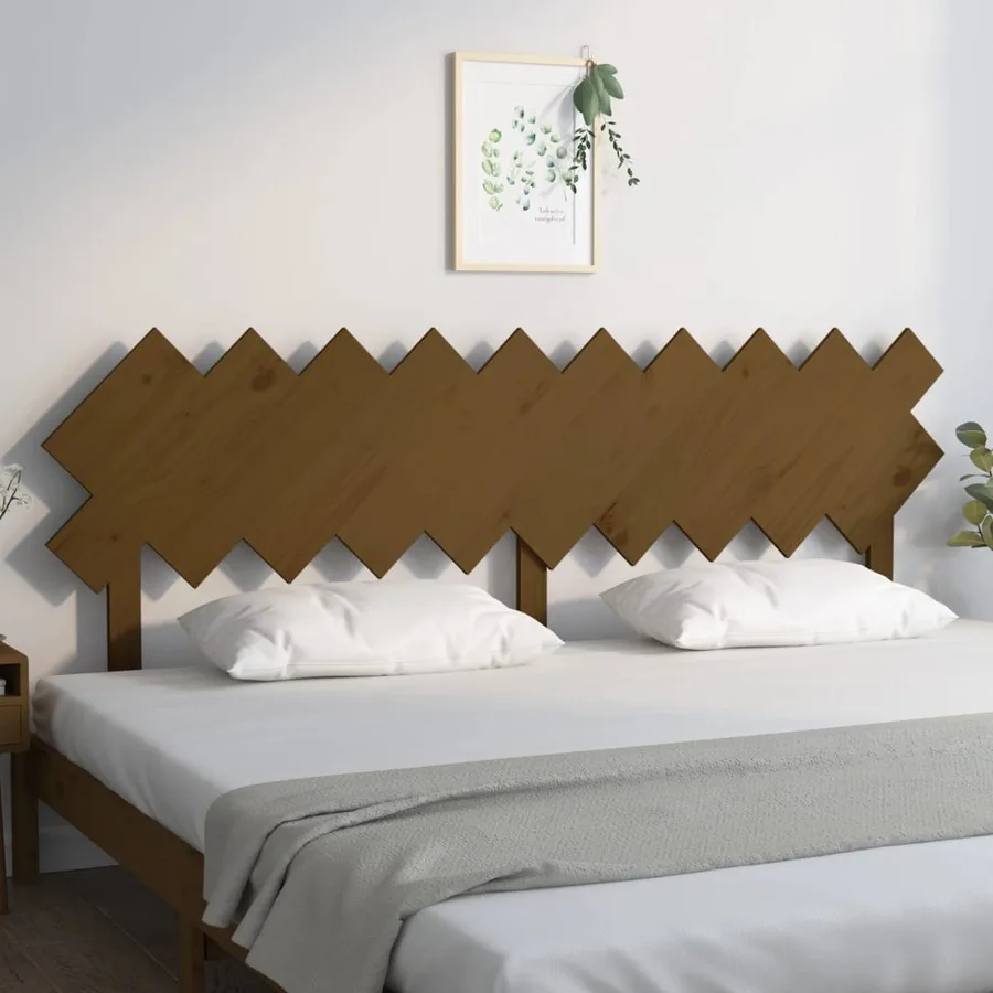 Tête de lit Marron miel 196x3x80,5 cm Bois massif de pin - 3