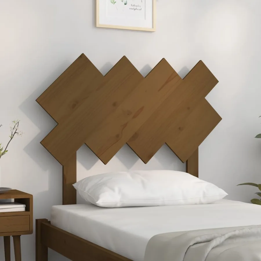 Tête de lit Marron miel 92x3x81 cm Bois massif de pin - 3