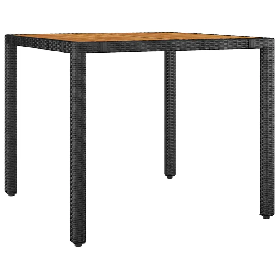 Ensemble de salle à manger pour jardin 3 pcs Noir polyrotin - 5