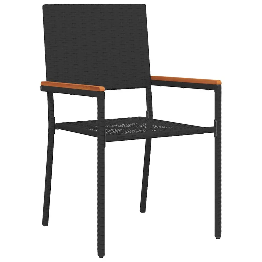 Ensemble de salle à manger pour jardin 3 pcs Noir polyrotin - 6