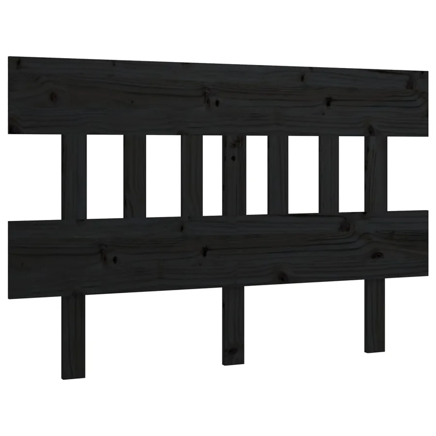 Tête de lit Noir 183,5x3x81 cm Bois massif de pin - 2