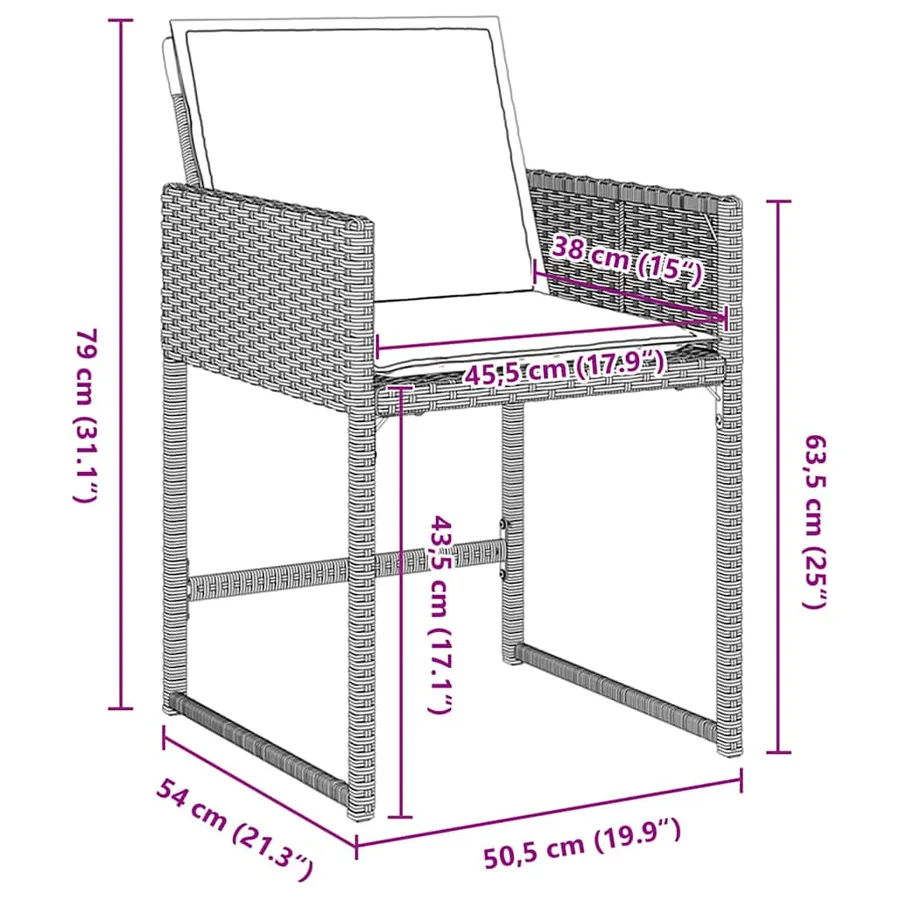 Ensemble de salle à manger pour jardin 5 pcs Gris clair - 10