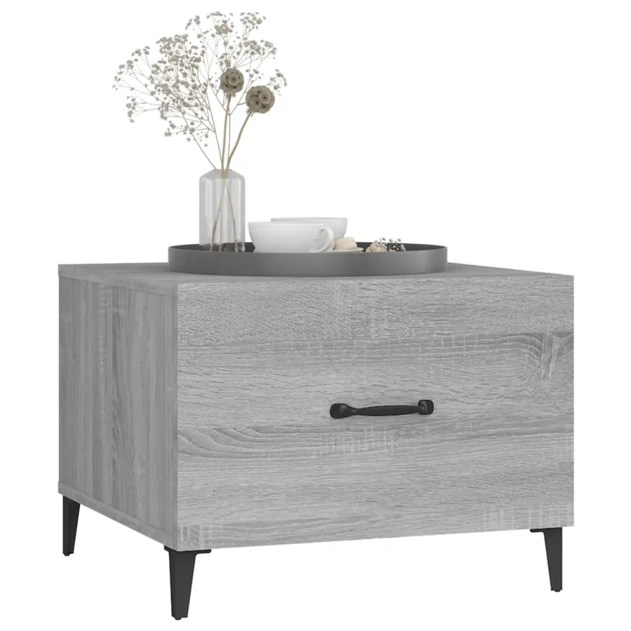Tables basses avec pieds en métal 2 pcs Sonoma gris 50x50x40 cm - 4