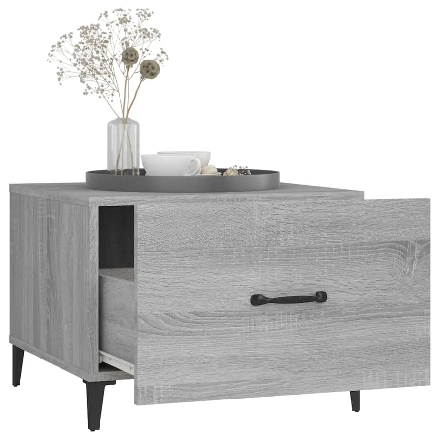 Tables basses avec pieds en métal 2 pcs Sonoma gris 50x50x40 cm - 5