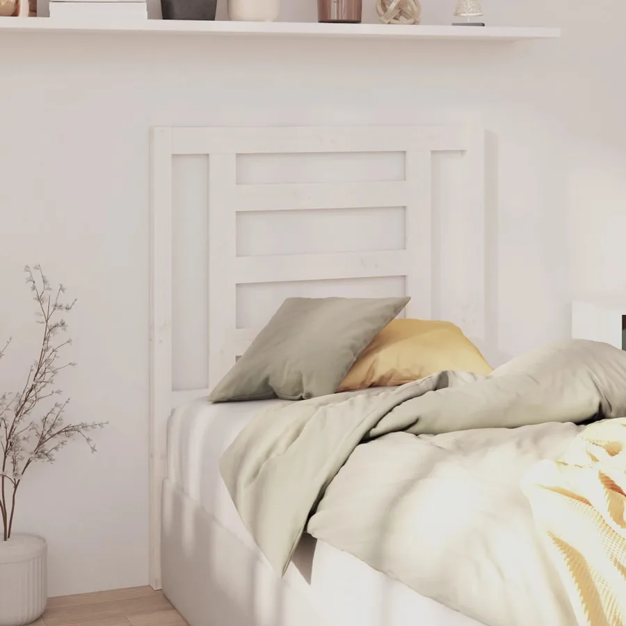 Tête de lit Blanc 81x4x100 cm Bois massif de pin - 4