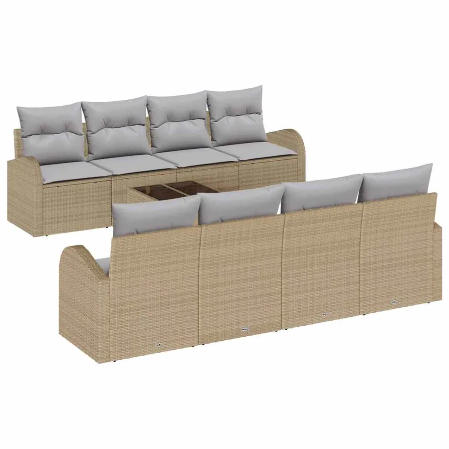 Ensemble de canapé de jardin Beige 55 x 55 x 37 cm polyrotin - 2