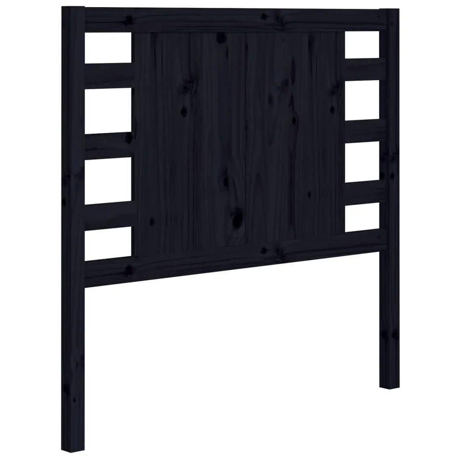 Tête de lit Noir 81x4x100 cm Bois massif de pin - 2