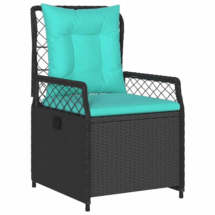 Ensemble de salle à manger pour jardin 7 pcs Noir polyrotin - 6