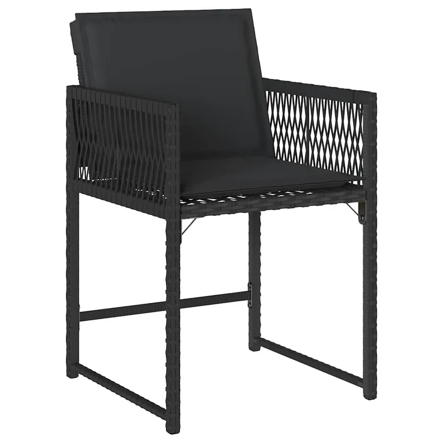 Ensemble de salle à manger pour jardin 9 pcs Noir polyrotin - 6