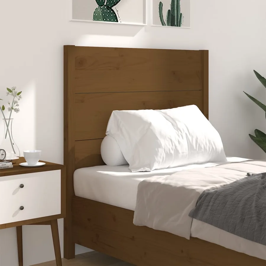 Tête de lit Marron miel 81x4x100 cm Bois massif de pin - 3