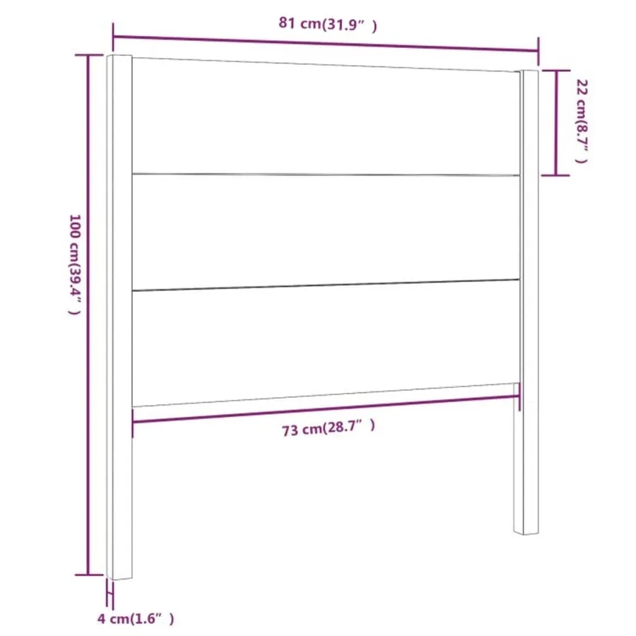 Tête de lit Marron miel 81x4x100 cm Bois massif de pin - 6