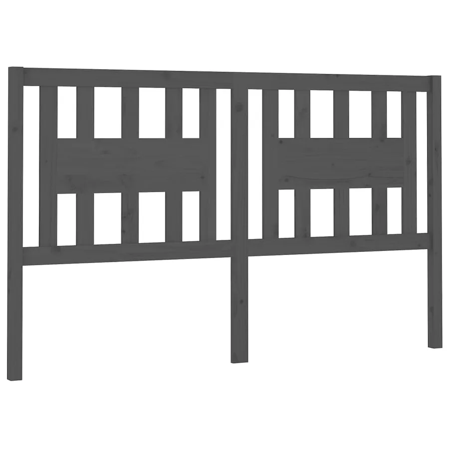 Tête de lit Gris 186x4x100 cm Bois massif de pin - 2