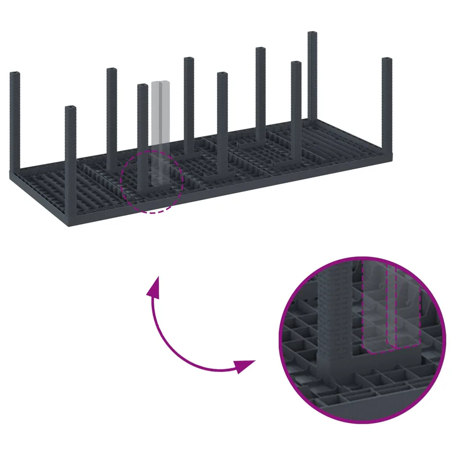 Ensemble de salle à manger pour jardin 11 pcs Anthracite - 9