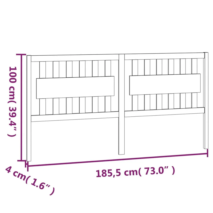 Tête de lit Marron miel 185,5x4x100 cm Bois massif de pin - 6