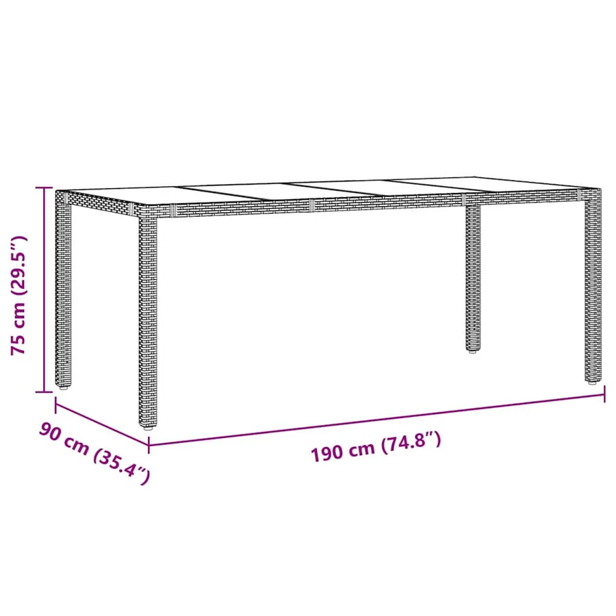 Ensemble de salle à manger pour jardin 9 pcs Gris polyrotin - 11