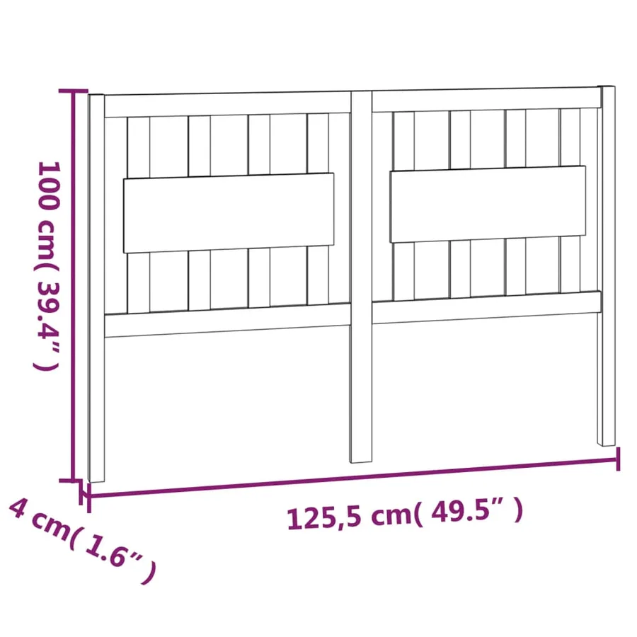 Tête de lit 125,5x4x100 cm Bois massif de pin - 6