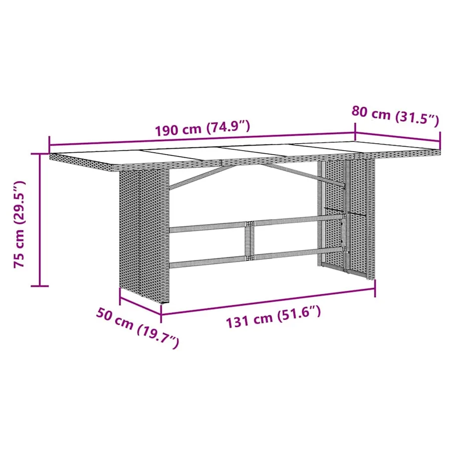 Ensemble de salle à manger pour jardin 9 pcs Gris polyrotin - 11