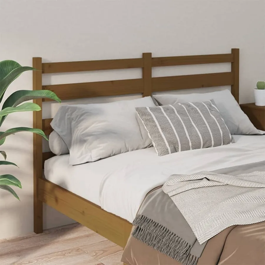 Tête de lit Marron miel 186x4x100 cm Bois massif de pin - 3