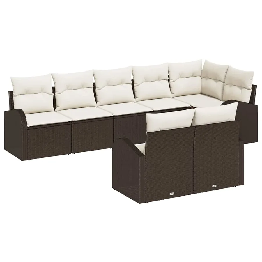 Ensemble de canapé de jardin 8 pcs polyrotin - 2