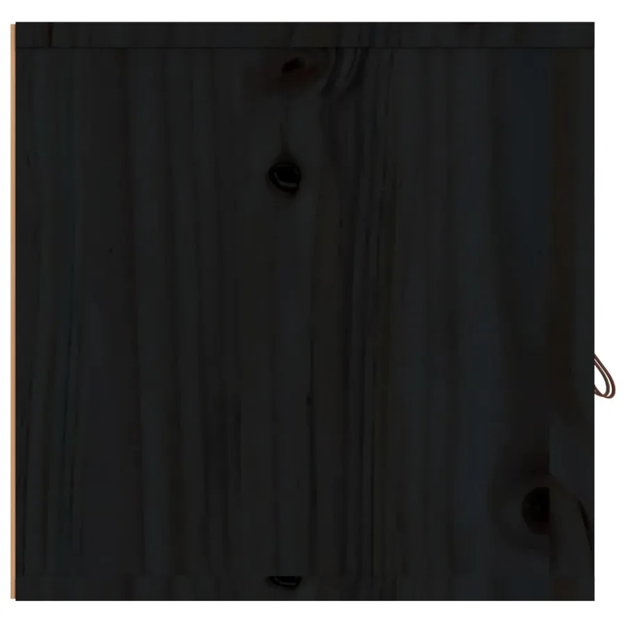 Armoires murales 2 pcs Noir 80x30x30 cm Bois de pin massif - 9
