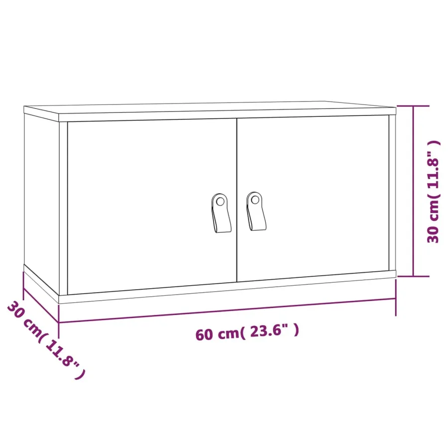 Armoires murales 2 pcs Blanc 60x30x30 cm Bois de pin massif - 12