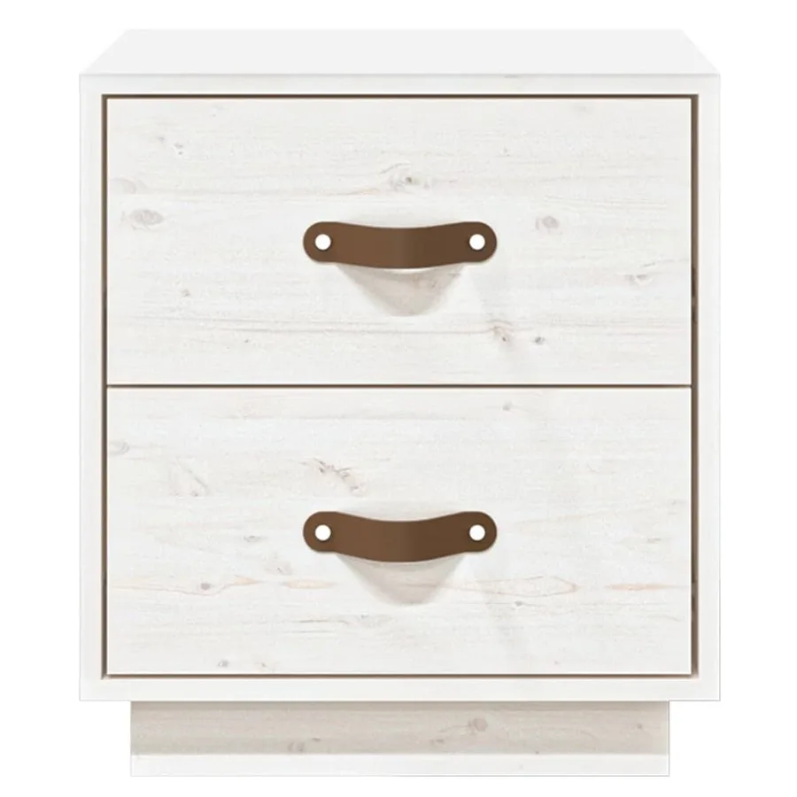 Tables de chevet 2 pcs Blanc 40x34x45 cm Bois de pin massif - 7