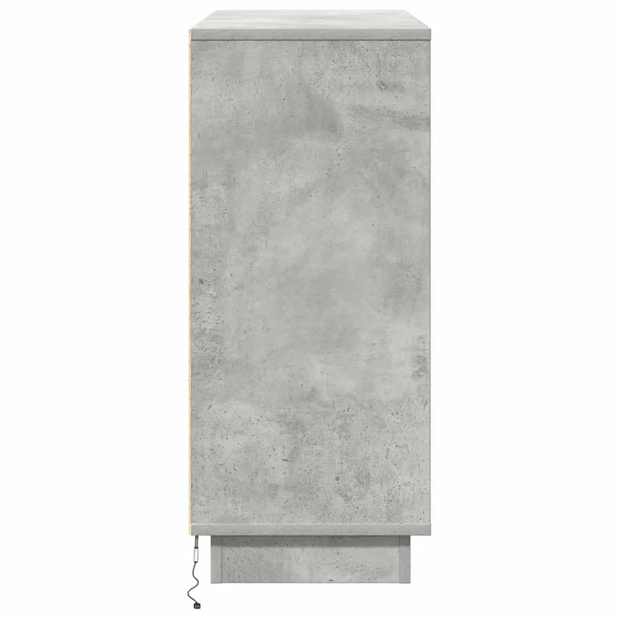 Buffet LED Gris béton 90 x 32 x 75 cm Bois d'ingénierie - 10