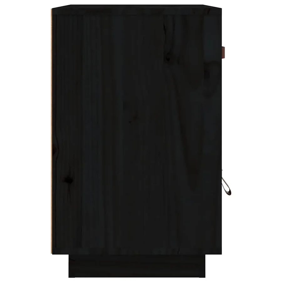 Tables de chevet 2 pcs Noir 40x34x55 cm Bois de pin massif - 8