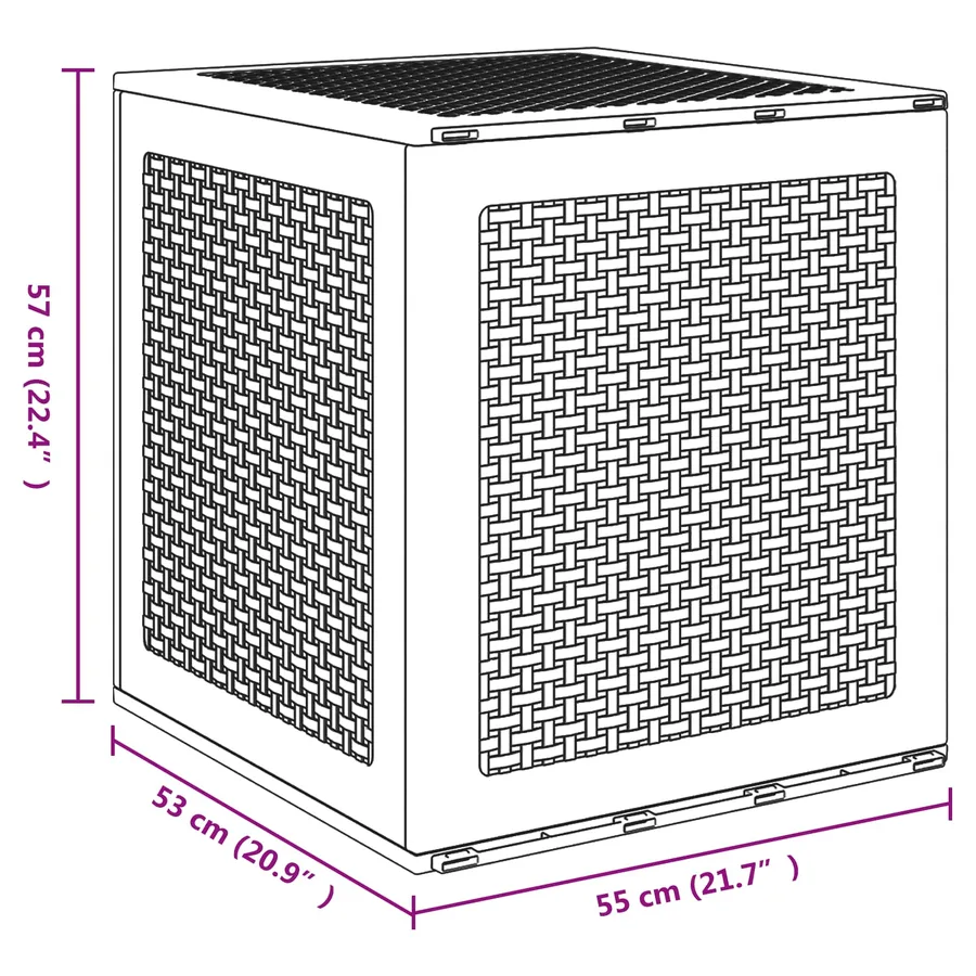 Boîte de rangement Gris clair 55 x 53 x 57 cm Polypropylène - 8