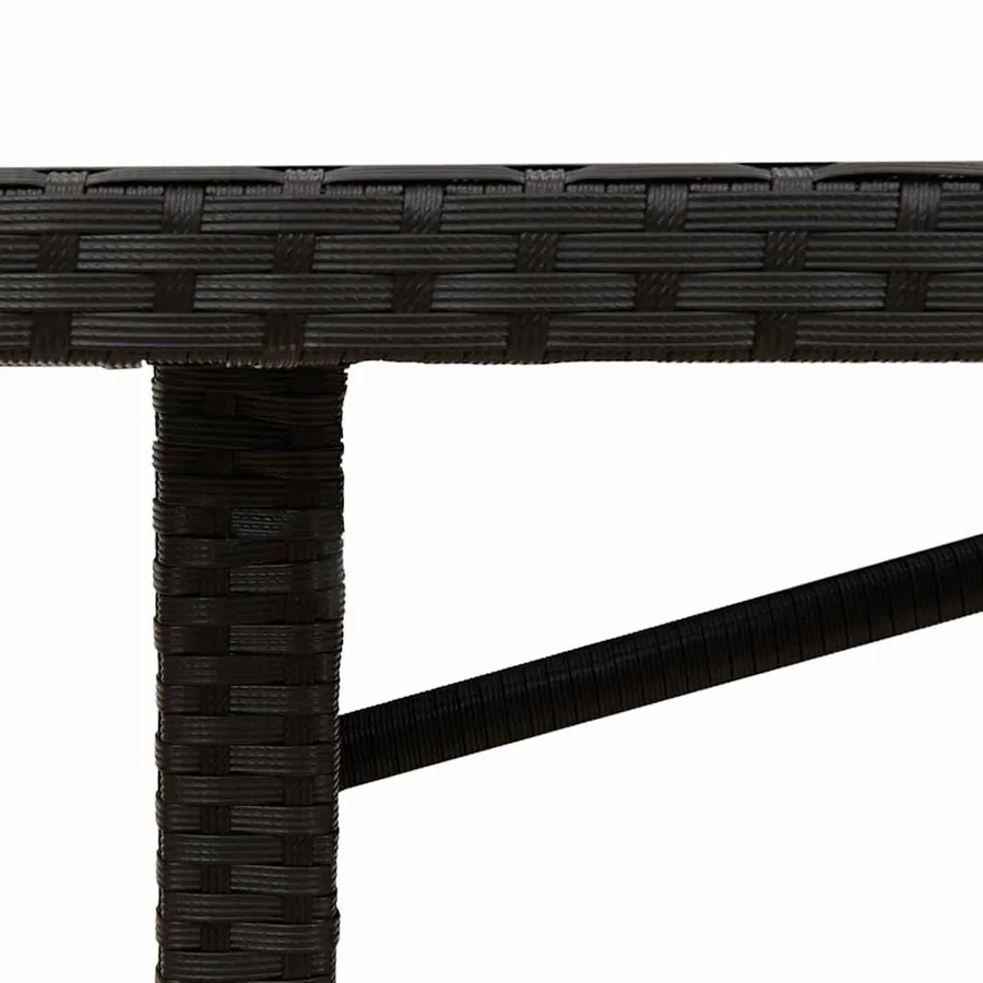 Ensemble de salle à manger pour jardin 7 pcs Noir polyrotin - 12