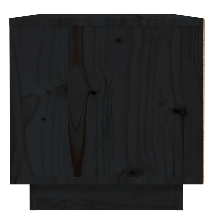 Table de chevet Noir 40x34x35 cm Bois de pin solide - 6