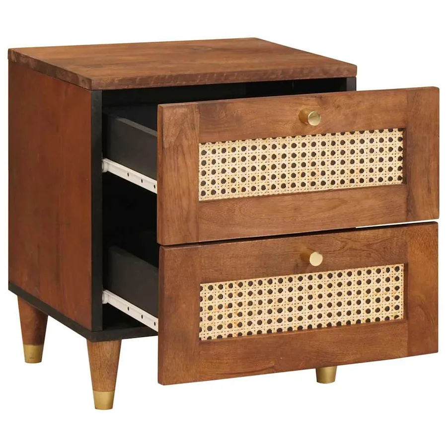 Cabinet de chevet Marron 40 x 33,5 x 46 cm Bois d'acacia massif - 2