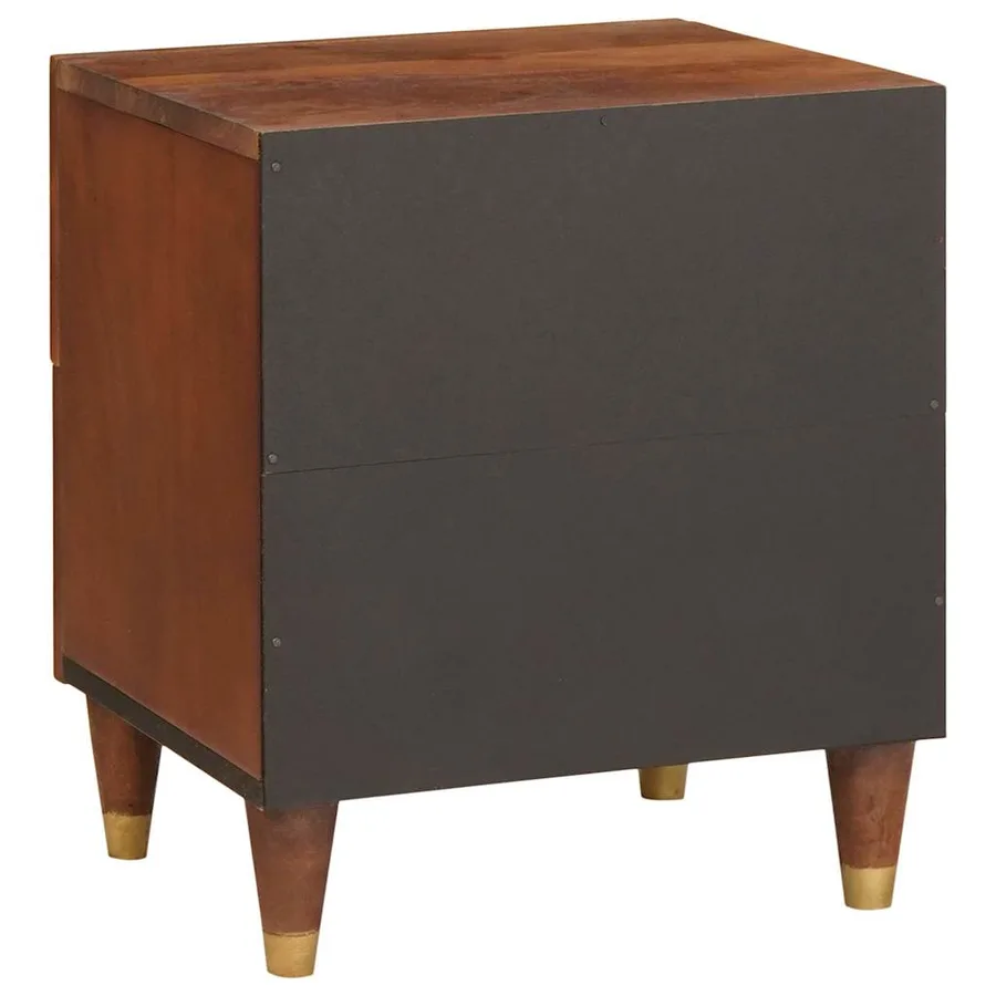 Cabinet de chevet Marron 40 x 33,5 x 46 cm Bois d'acacia massif - 5