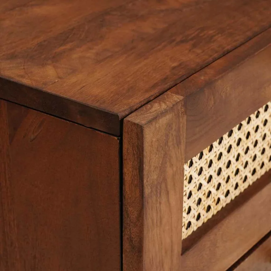 Cabinet de chevet Marron 40 x 33,5 x 46 cm Bois d'acacia massif - 6