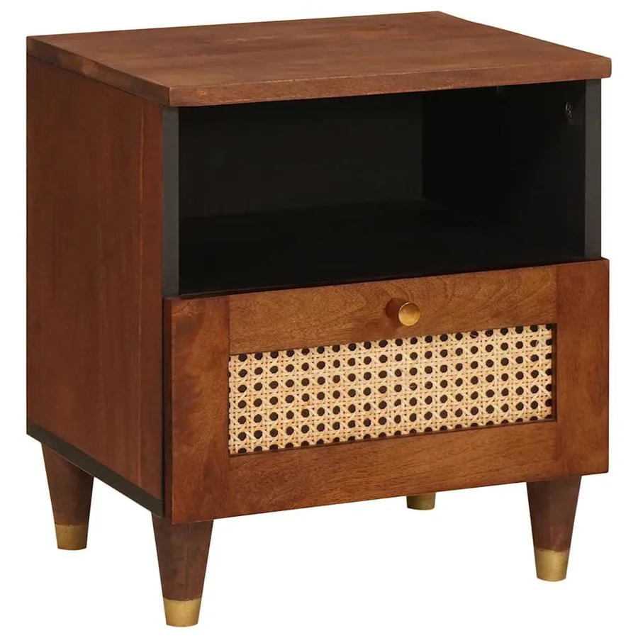 Cabinet de chevet Marron 40 x 33 x 46 cm Bois d'acacia massif