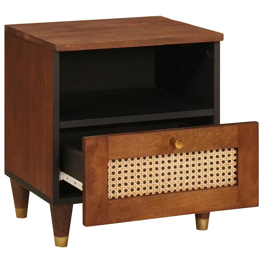 Cabinet de chevet Marron 40 x 33 x 46 cm Bois d'acacia massif - 2