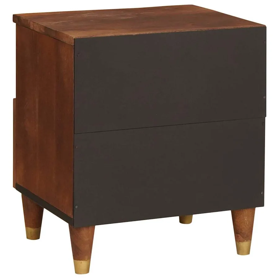 Cabinet de chevet Marron 40 x 33 x 46 cm Bois d'acacia massif - 5