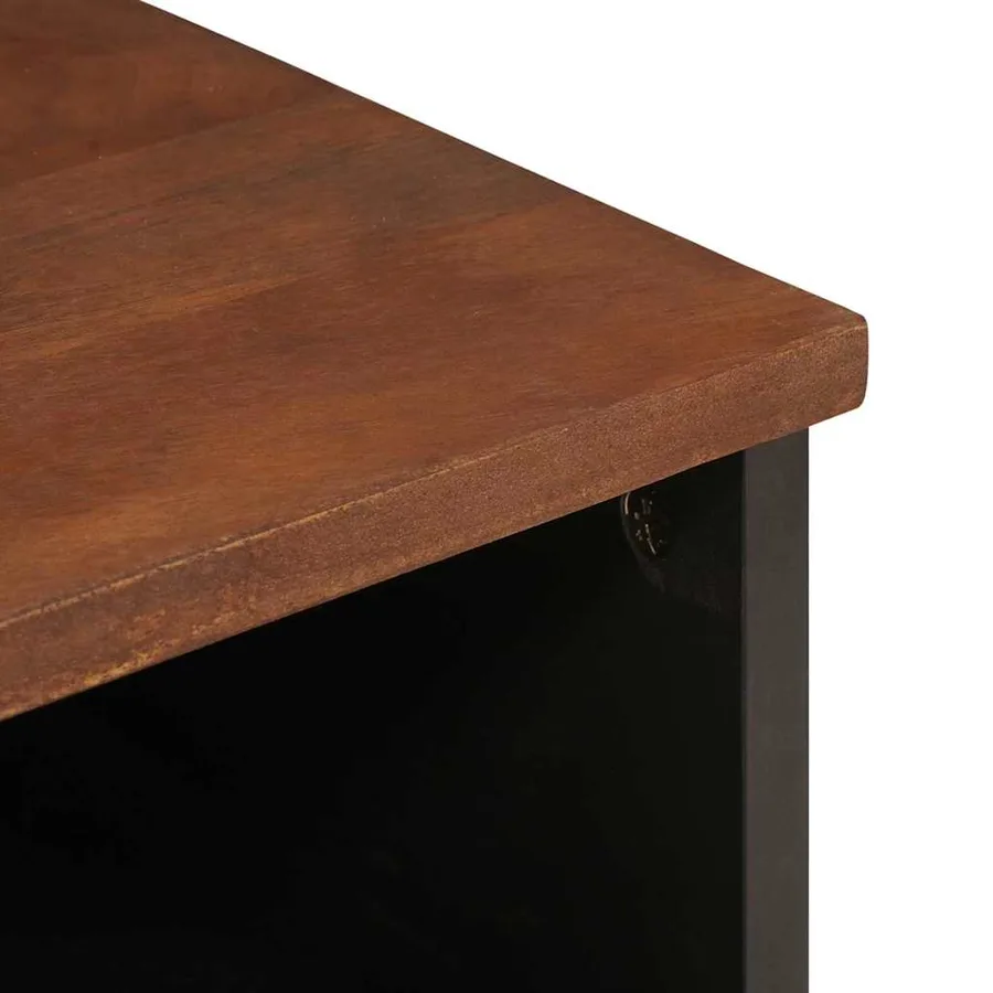 Cabinet de chevet Marron 40 x 33 x 46 cm Bois d'acacia massif - 6