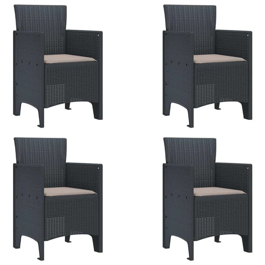 Chaise de jardin 4 pcs Anthracite 53 x 49 x 85 cm Polypropylène
