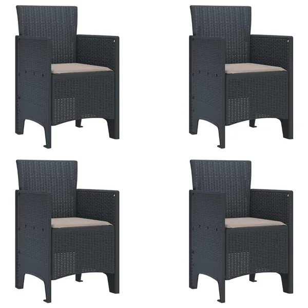 Chaise de jardin 4 pcs Anthracite 53 x 49 x 85 cm Polypropylène
