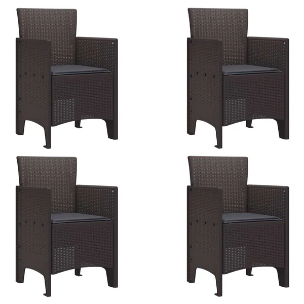 Chaise de jardin 4 pcs Marron 53 x 49 x 85 cm Polypropylène