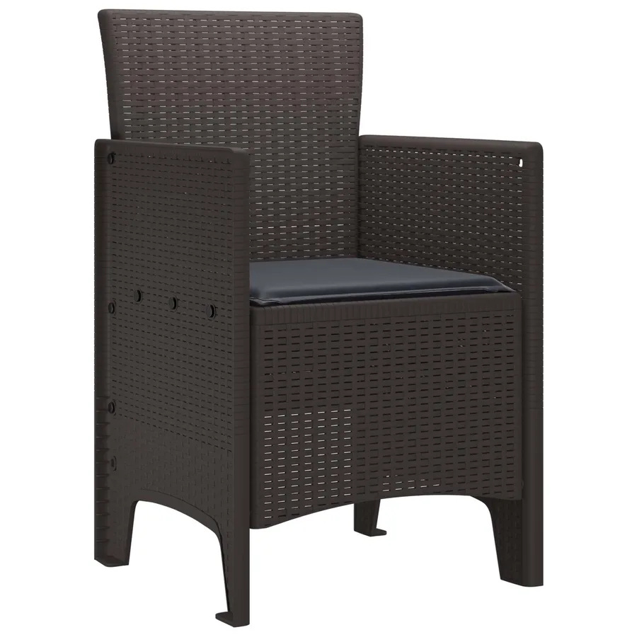 Chaise de jardin 4 pcs Marron 53 x 49 x 85 cm Polypropylène - 2