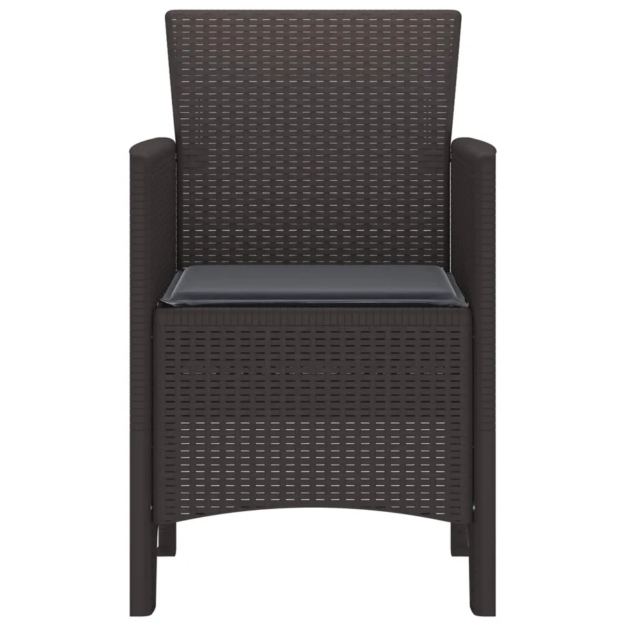 Chaise de jardin 4 pcs Marron 53 x 49 x 85 cm Polypropylène - 3